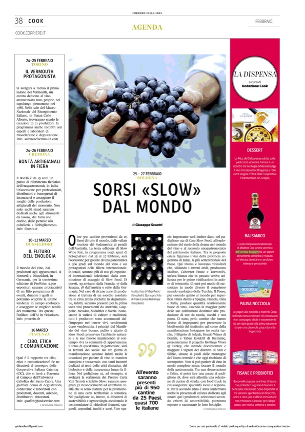 L'Aceto Malpighi su #COOK Corriere della Sera