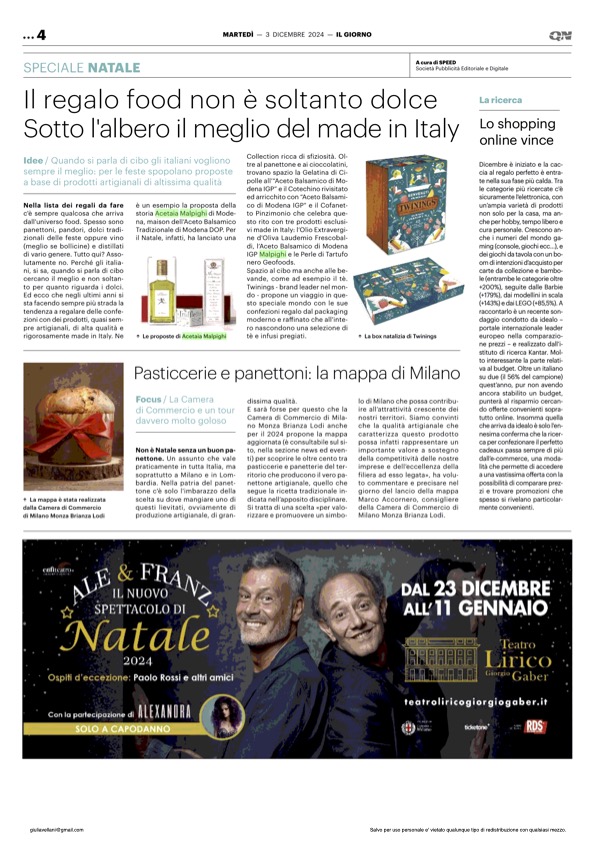 Sotto l&rsquo;albero il meglio del Made in Italy