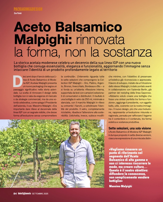 Aceto Balsamico Malpighi: rinnovata la forma, non la sostanza