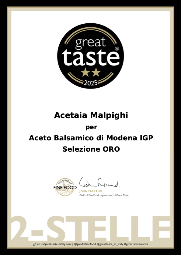 Oro per l&rsquo;Aceto Balsamico di Modena IGP Malpighi