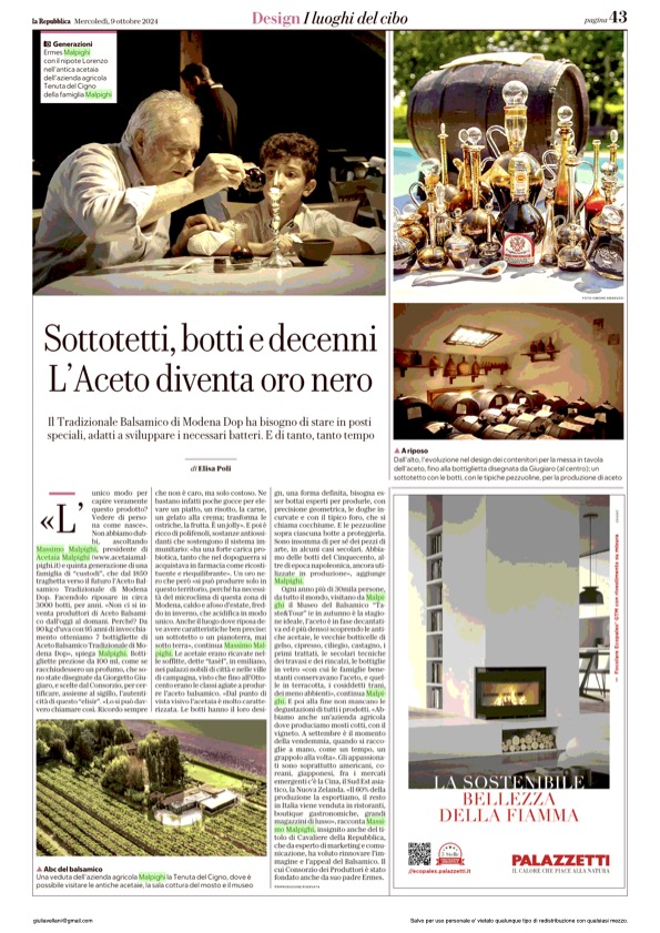 Sottotetti, botti e decenni: l'aceto diventa Oro nero